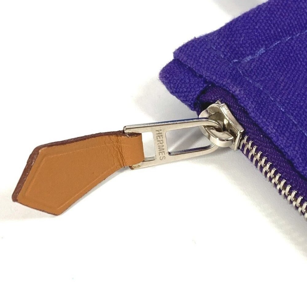 HERMES With porch Sac Baga GM Tote Bag Hand Bag Canvas blue - Picture 5 of 16